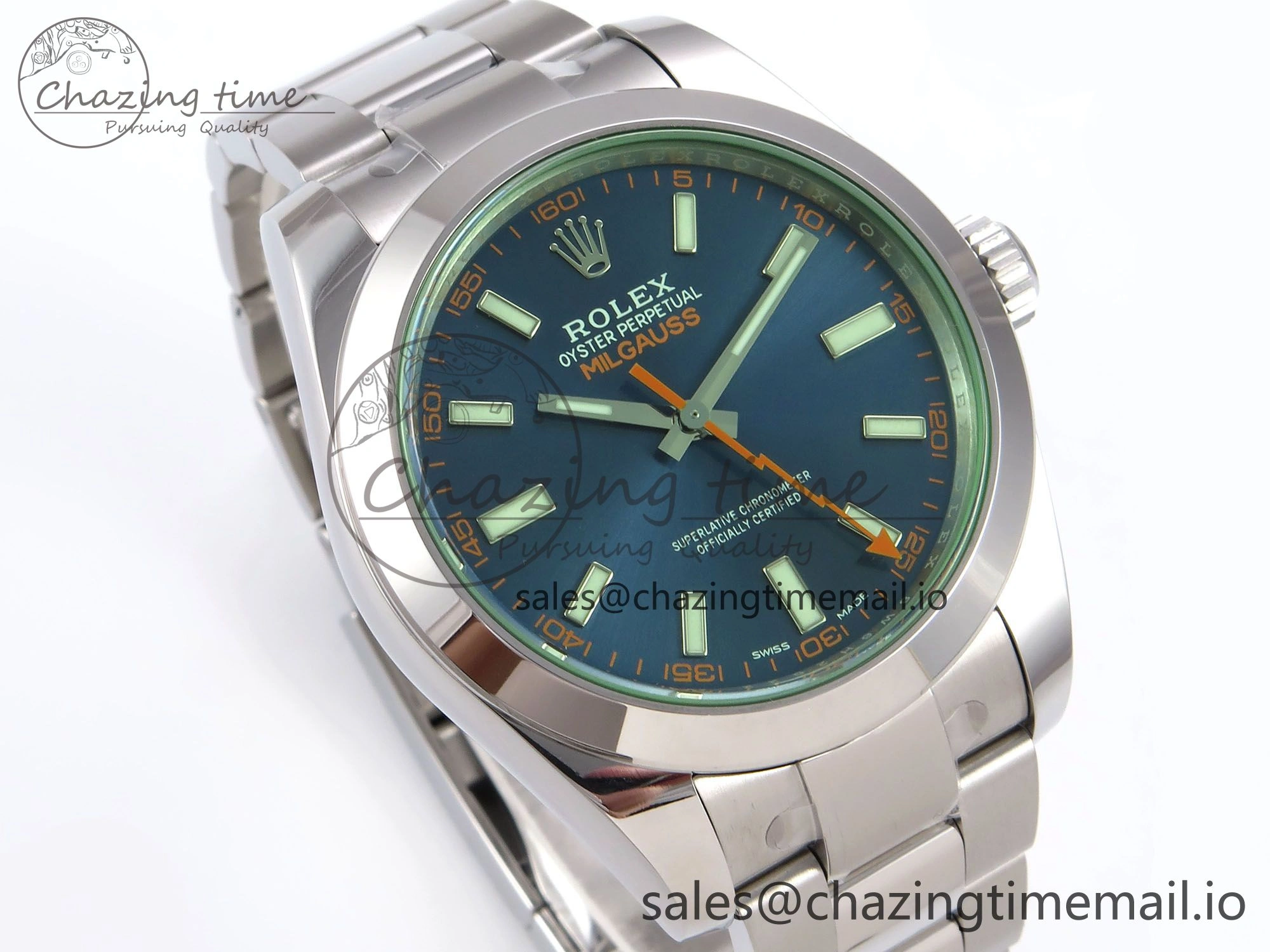 Milgauss 116400GV VSF 1:1 Best Edition 904L Steel Blue Dial on SS Bracelet VS3131