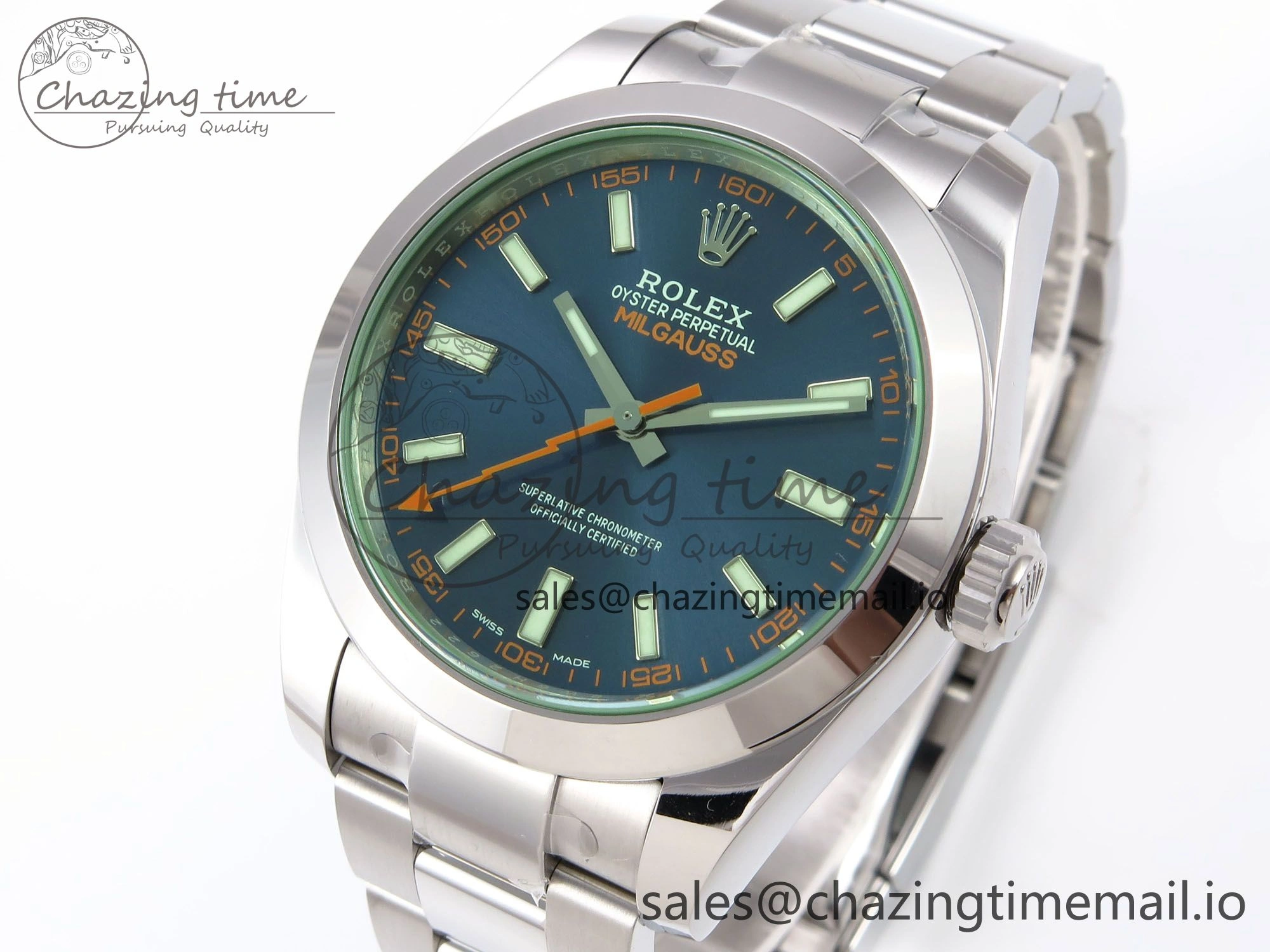 Milgauss 116400GV VSF 1:1 Best Edition 904L Steel Blue Dial on SS Bracelet VS3131