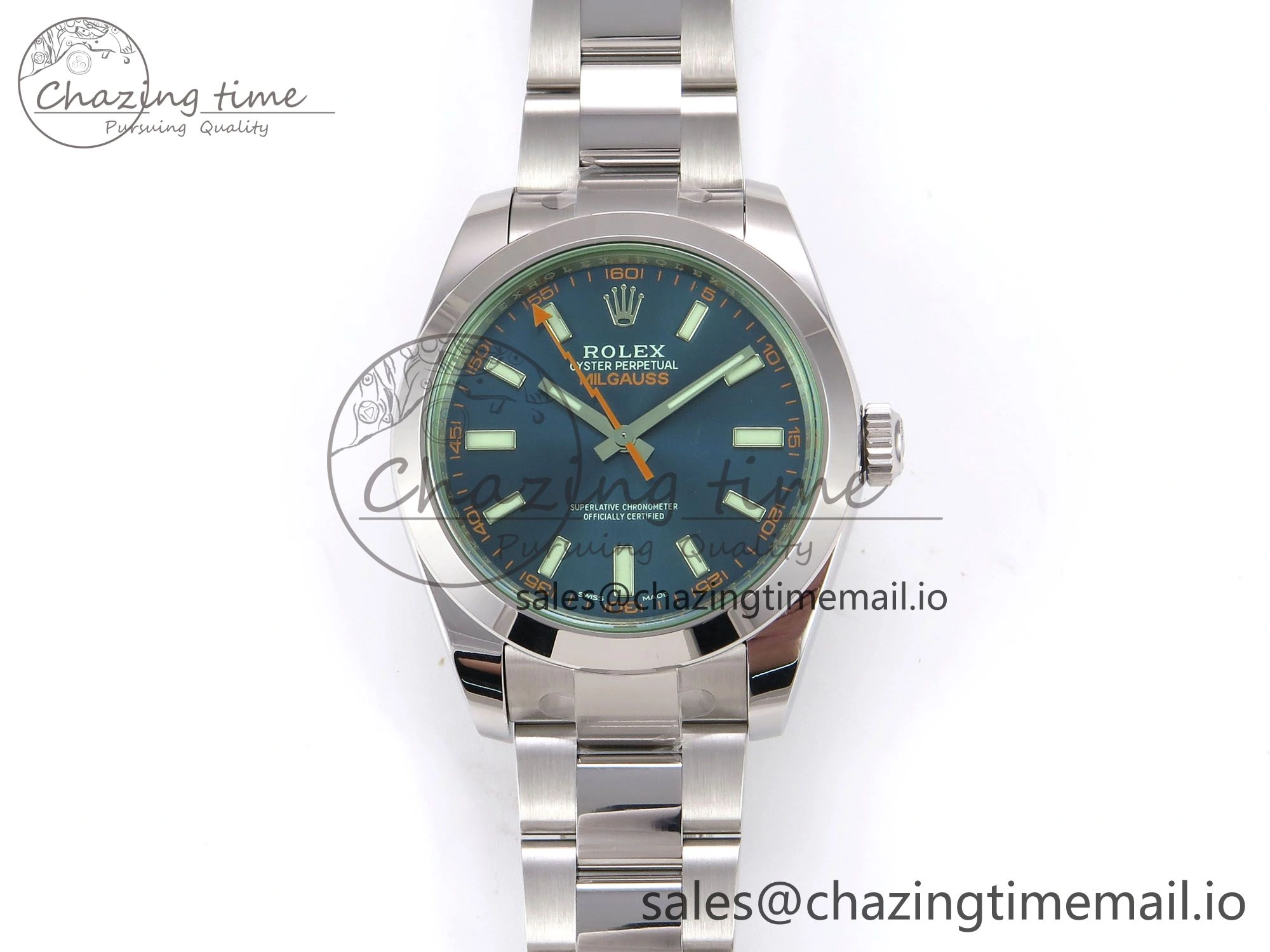 Milgauss 116400GV VSF 1:1 Best Edition 904L Steel Blue Dial on SS Bracelet VS3131