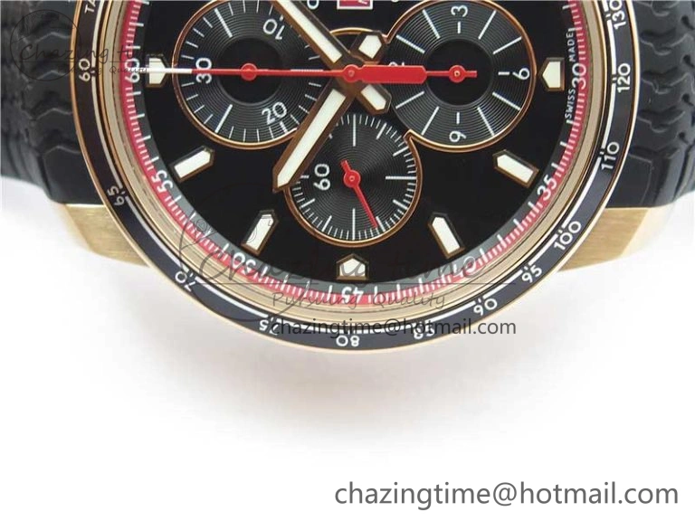 Mille Miglia 168571 RG V7F 1:1 Best Edition Black Dial On Black Rubber Strap A7750 to Cal.107179