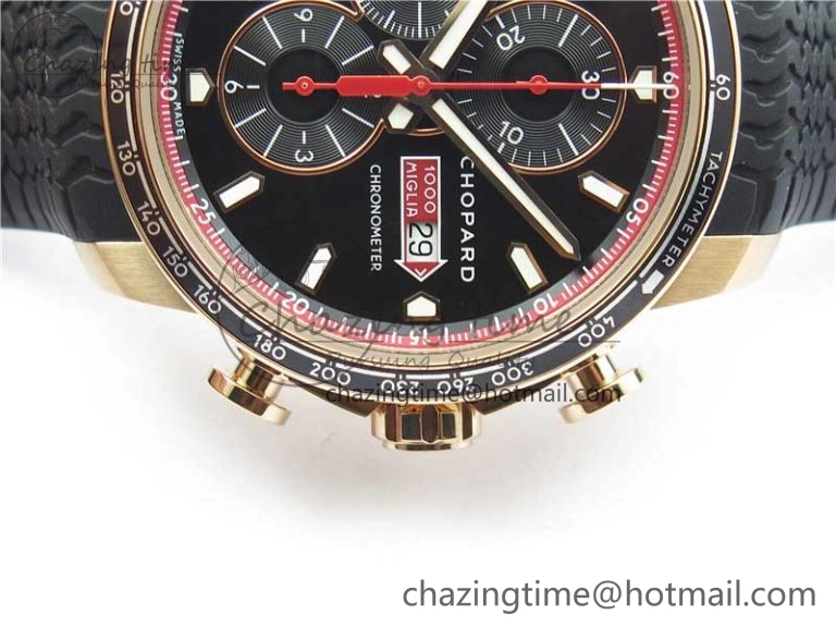 Mille Miglia 168571 RG V7F 1:1 Best Edition Black Dial On Black Rubber Strap A7750 to Cal.107179