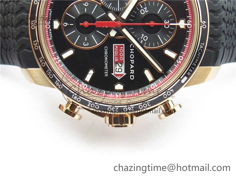 Mille Miglia 168571 RG V7F 1:1 Best Edition Black Dial On Black Rubber Strap A7750 to Cal.107179