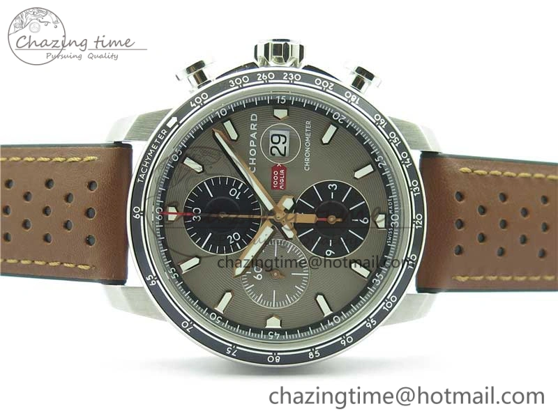 Mille Miglia 168571 SS V7F 1:1 Best Edition Gray Dial On Brown Rubber Strap A7750 to Cal.107179