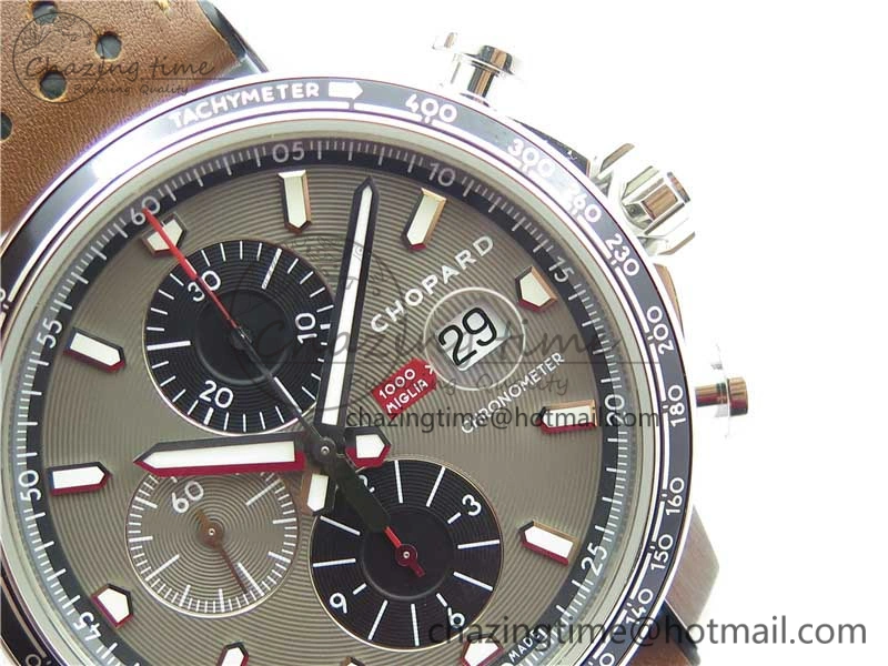 Mille Miglia 168571 SS V7F 1:1 Best Edition Gray Dial On Brown Rubber Strap A7750 to Cal.107179