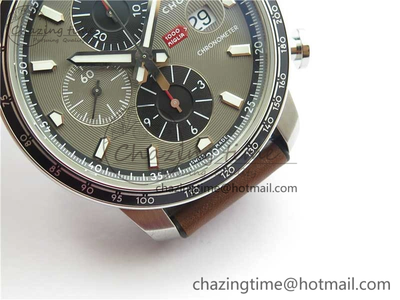 Mille Miglia 168571 SS V7F 1:1 Best Edition Gray Dial On Brown Rubber Strap A7750 to Cal.107179