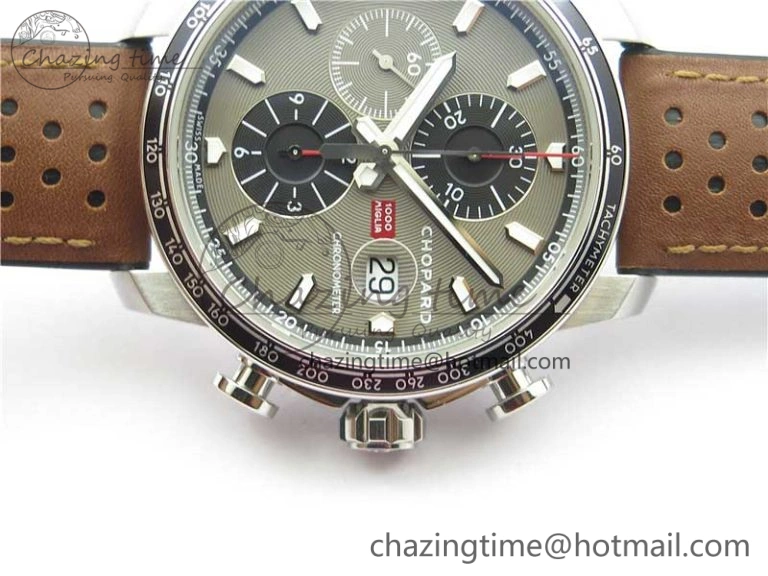 Mille Miglia 168571 SS V7F 1:1 Best Edition Gray Dial On Brown Rubber Strap A7750 to Cal.107179
