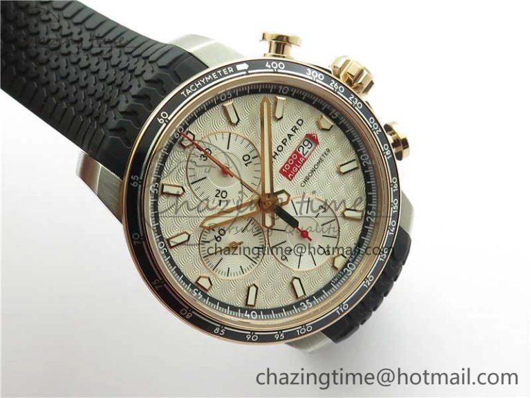 Mille Miglia 168571 SS RG V7F 1:1 Best Edition Black Dial On Black Rubber Strap A7750 to Cal.107179