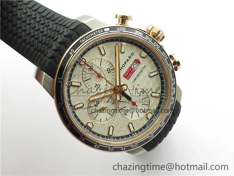 Mille Miglia 168571 SS RG V7F 1:1 Best Edition Black Dial On Black Rubber Strap A7750 to Cal.107179