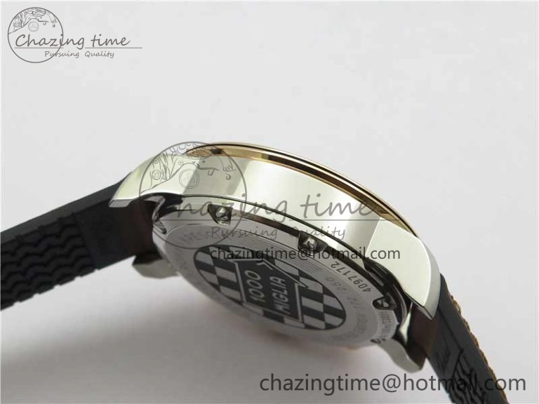 Mille Miglia 168571 SS RG V7F 1:1 Best Edition Gray Dial On Brown Rubber Strap A7750 to Cal.107179