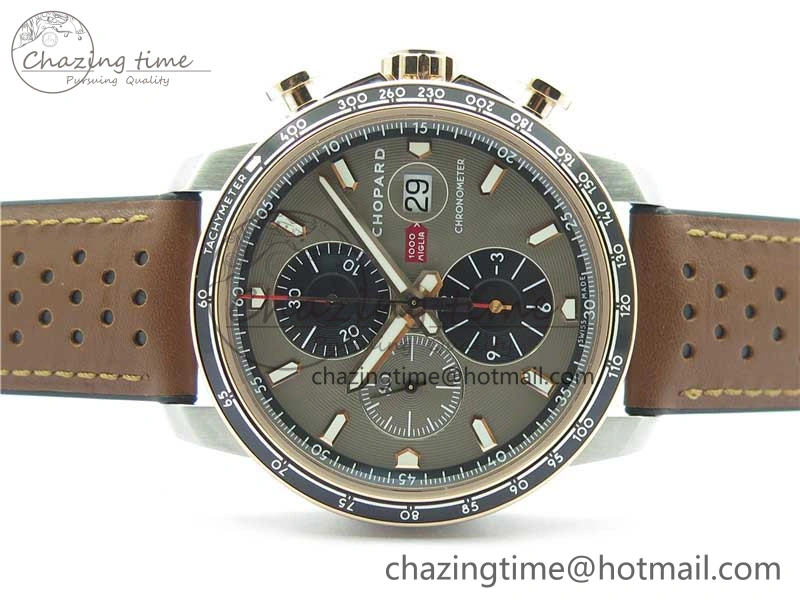 Mille Miglia 168571 SS RG V7F 1:1 Best Edition Gray Dial On Brown Rubber Strap A7750 to Cal.107179