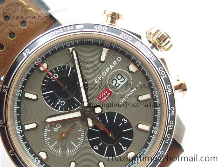 Mille Miglia 168571 SS RG V7F 1:1 Best Edition Gray Dial On Brown Rubber Strap A7750 to Cal.107179