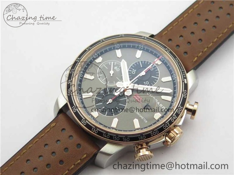 Mille Miglia 168571 SS RG V7F 1:1 Best Edition Gray Dial On Brown Rubber Strap A7750 to Cal.107179