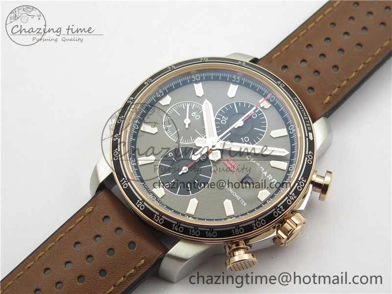 Mille Miglia 168571 SS RG V7F 1:1 Best Edition Gray Dial On Brown Rubber Strap A7750 to Cal.107179