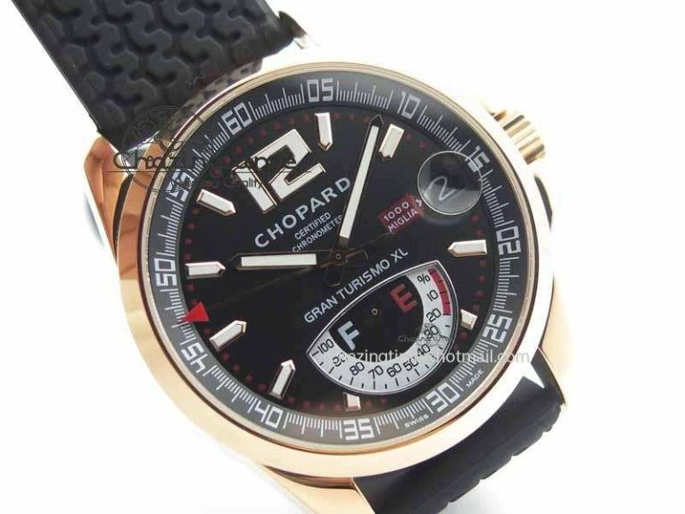 Mille Miglia RG Real Power Reserve Display Black Dial On Black Rubber Strap A2824