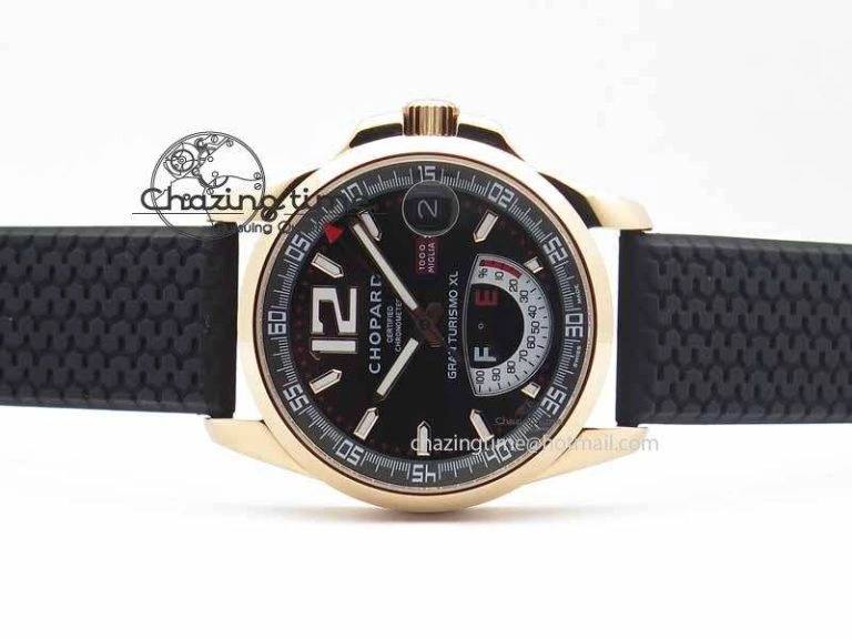 Mille Miglia RG Real Power Reserve Display Black Dial On Black Rubber Strap A2824