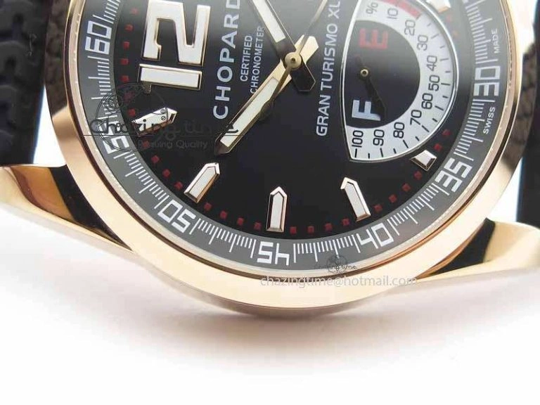 Mille Miglia RG Real Power Reserve Display Black Dial On Black Rubber Strap A2824