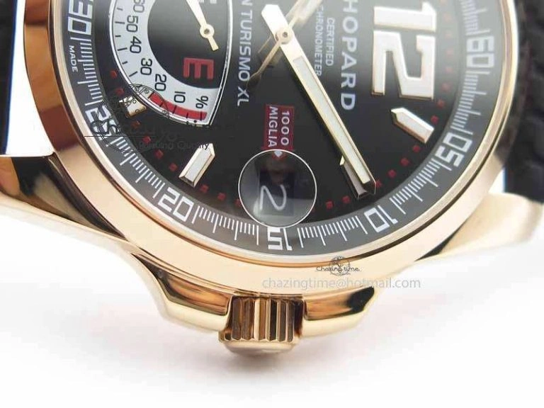 Mille Miglia RG Real Power Reserve Display Black Dial On Black Rubber Strap A2824