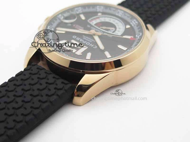 Mille Miglia RG Real Power Reserve Display Black Dial On Black Rubber Strap A2824