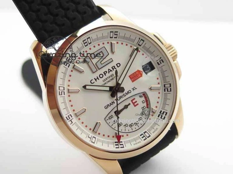 Mille Miglia RG Real Power Reserve Display White Dial On Black Rubber Strap A2824