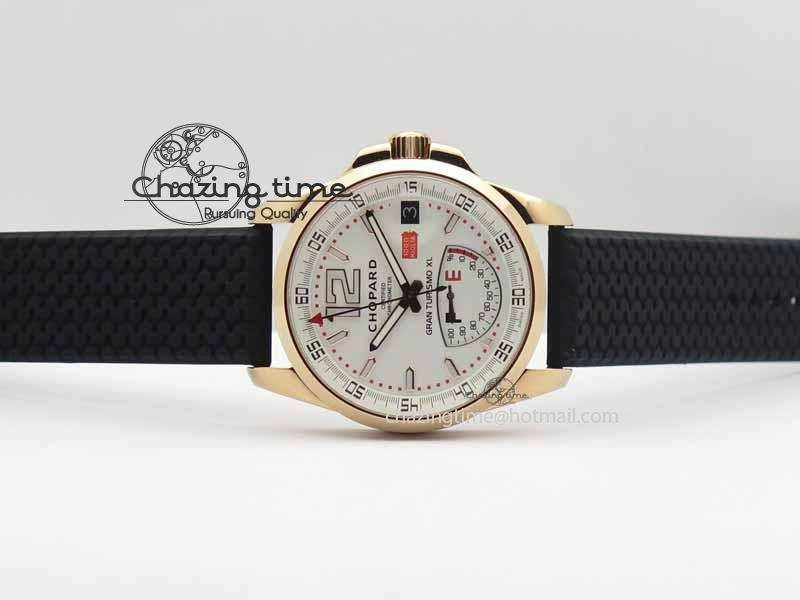 Mille Miglia RG Real Power Reserve Display White Dial On Black Rubber Strap A2824