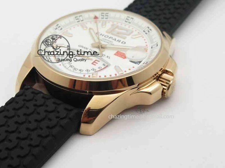 Mille Miglia RG Real Power Reserve Display White Dial On Black Rubber Strap A2824