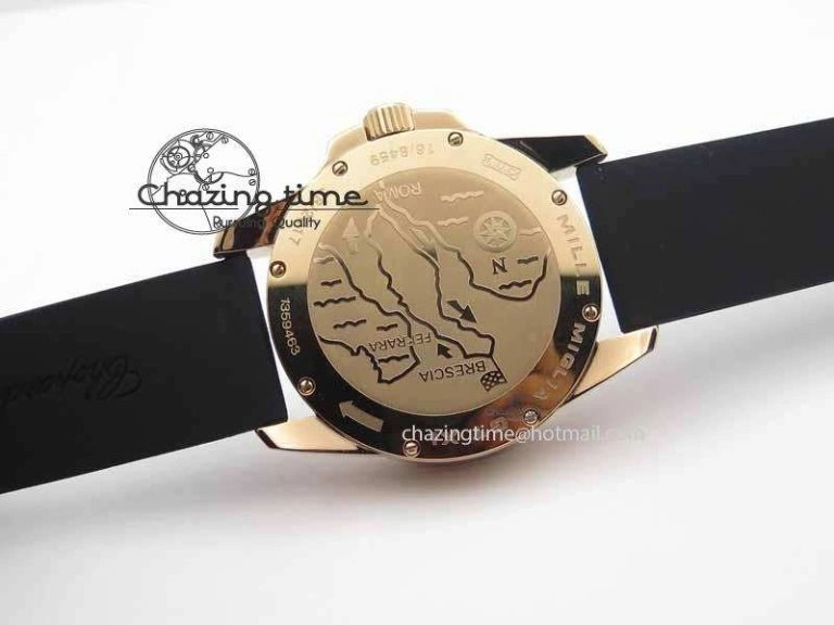 Mille Miglia RG Real Power Reserve Display White Dial On Black Rubber Strap A2824