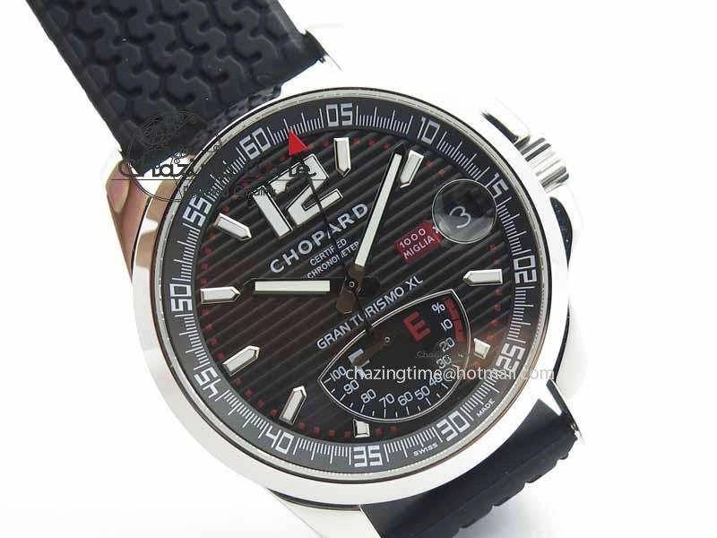 Mille Miglia SS Real Power Reserve Display Black Textured Dial On Black Rubber Strap A2824