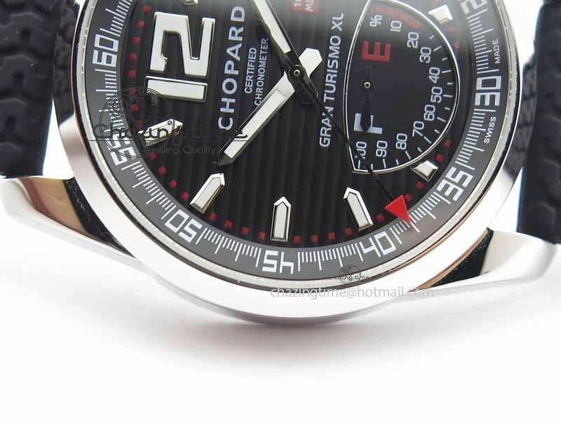 Mille Miglia SS Real Power Reserve Display Black Textured Dial On Black Rubber Strap A2824