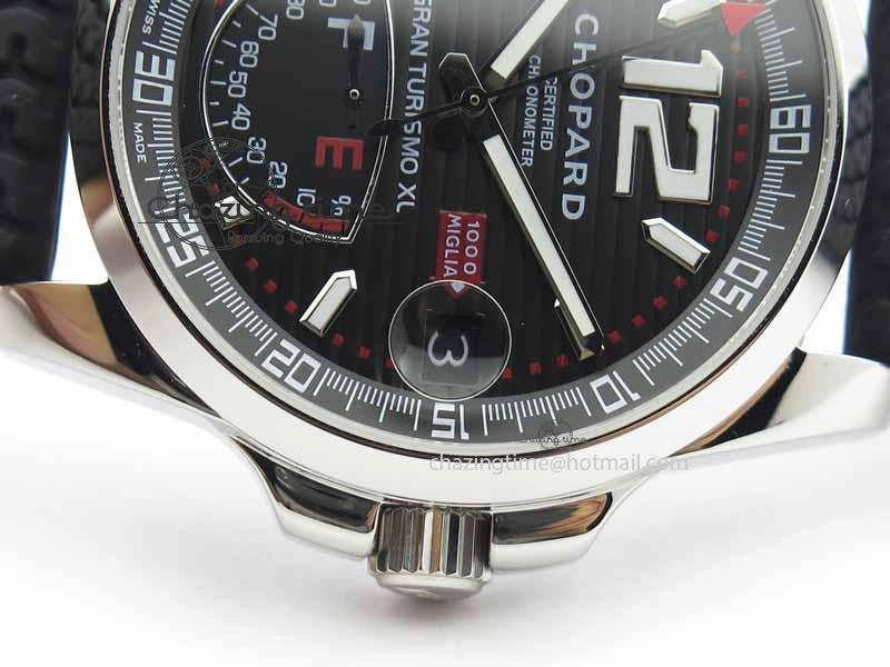 Mille Miglia SS Real Power Reserve Display Black Textured Dial On Black Rubber Strap A2824