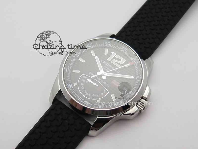 Mille Miglia SS Real Power Reserve Display Black Textured Dial On Black Rubber Strap A2824