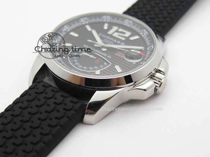 Mille Miglia SS Real Power Reserve Display Black Textured Dial On Black Rubber Strap A2824