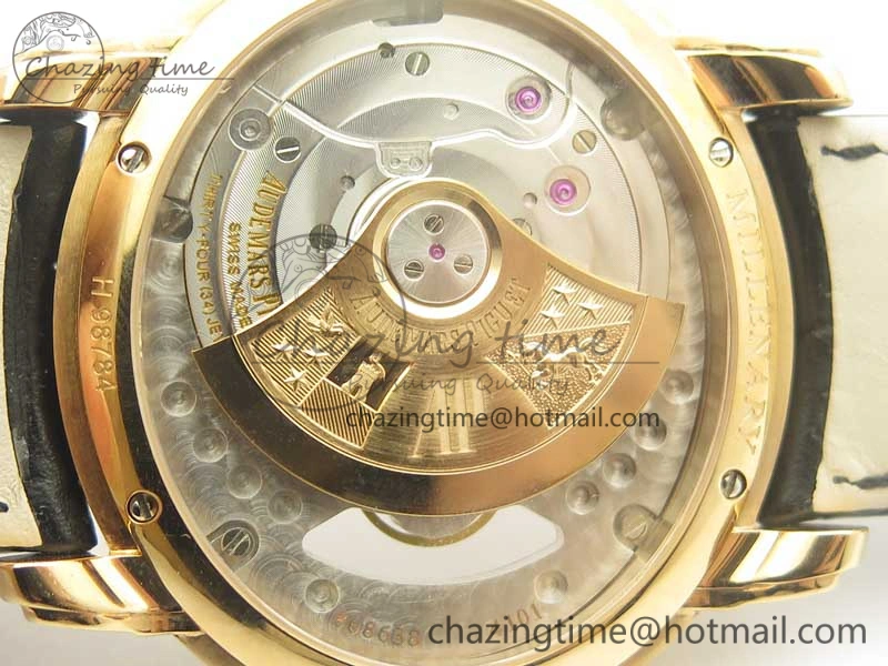 Millennium Series 15350 RG V9F 1:1 Best Edition Full Diamonds Black Markers on Black Leather Strap A4101