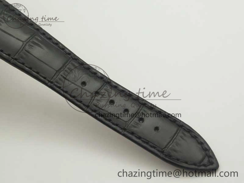 Millennium Series 15350 RG V9F 1:1 Best Edition Full Diamonds Black Markers on Black Leather Strap A4101