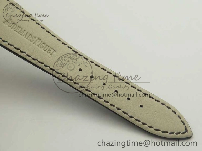 Millennium Series 15350 RG V9F 1:1 Best Edition Full Diamonds Black Markers on Black Leather Strap A4101