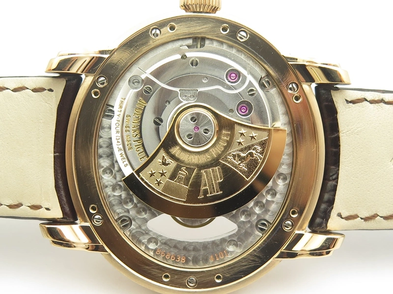 Millennium Series 15350 RG V9F 1:1 Best Edition Skeletonal Dial On Dark Brown Leather Strap A4101