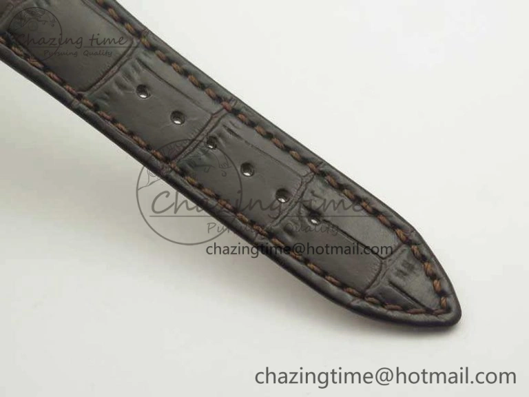 Millennium Series 15350 RG V9F 1:1 Best Edition Skeletonal Dial On Dark Brown Leather Strap A4101