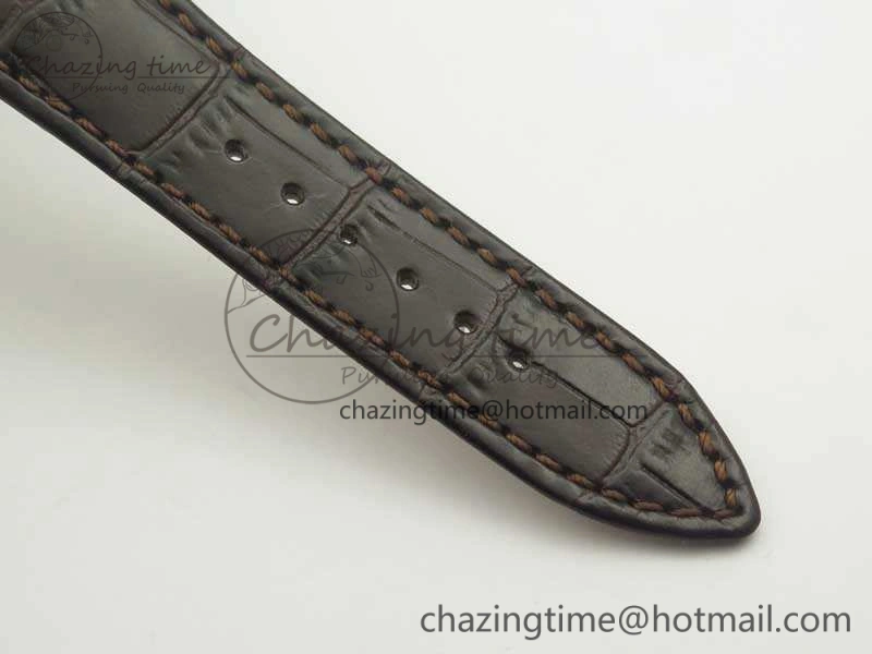 Millennium Series 15350 RG V9F 1:1 Best Edition Skeletonal Dial On Dark Brown Leather Strap A4101