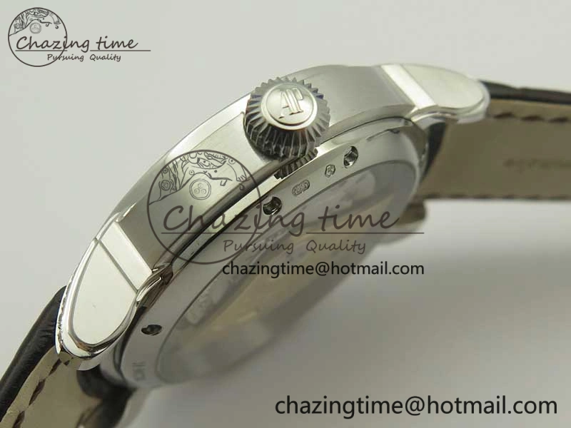 Millennium Series 15350 SS V9F 1:1 Best Edition Full Diamonds Black Markers on Brown Leather Strap A4101