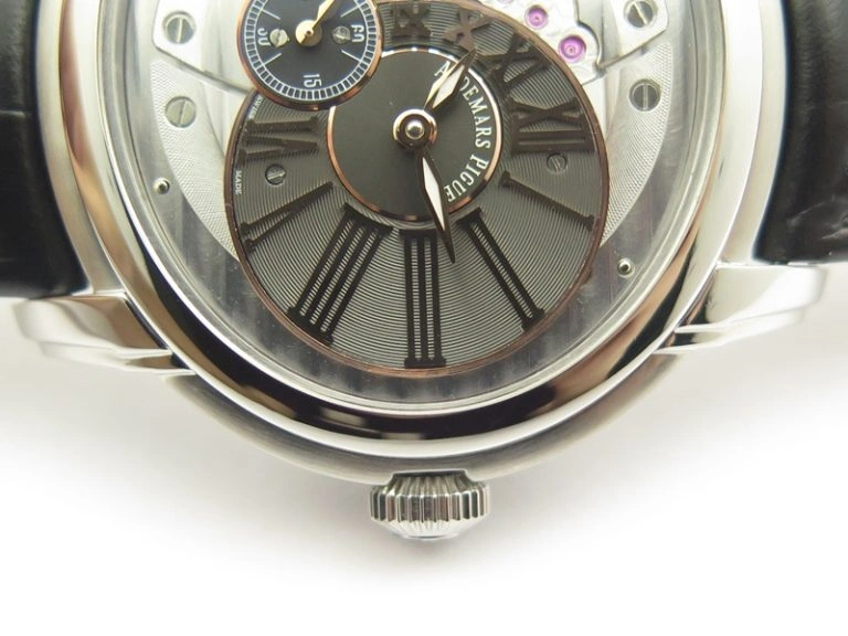 Millennium Series 15350 SS V9F 1:1 Best Edition Skeletonal Dial On Black Leather Strap A4101