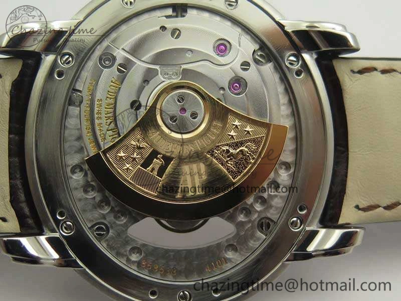 Millennium Series 15350 SS V9F 1:1 Best Edition Skeletonal Dial On Black Leather Strap A4101