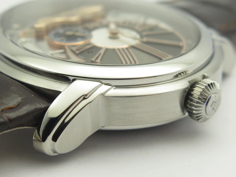 Millennium Series 15350 SS V9F 1:1 Best Edition Skeletonal Dial On Dark Brown Leather Strap A4101