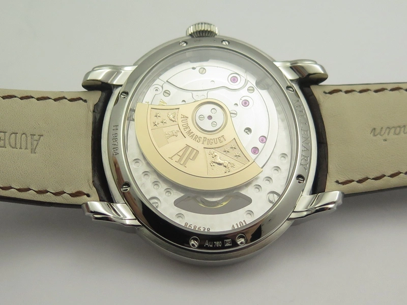 Millennium Series 15350 SS V9F 1:1 Best Edition Skeletonal Dial On Dark Brown Leather Strap A4101