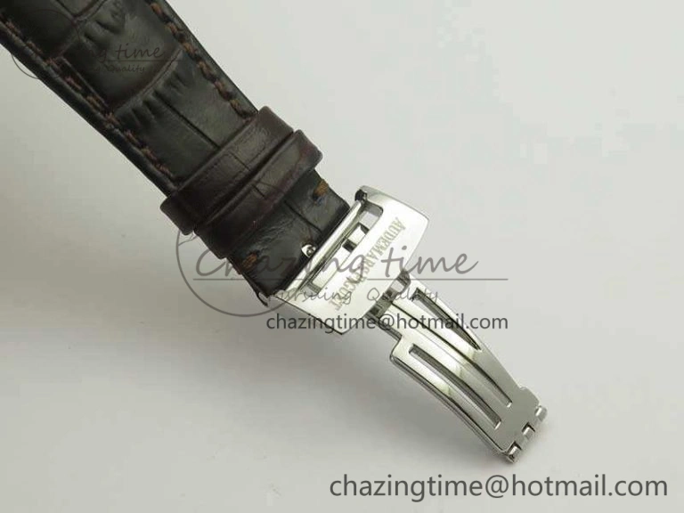 Millennium Series 15350 SS V9F 1:1 Best Edition Skeletonal Dial On Dark Brown Leather Strap A4101