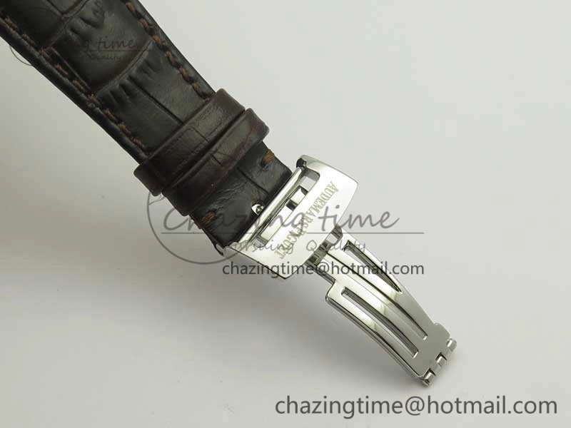 Millennium Series 15350 SS V9F 1:1 Best Edition Skeletonal Dial On Dark Brown Leather Strap A4101