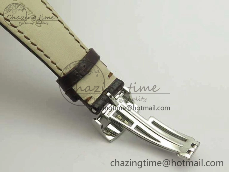 Millennium Series 15350 SS V9F 1:1 Best Edition Skeletonal Dial On Dark Brown Leather Strap A4101