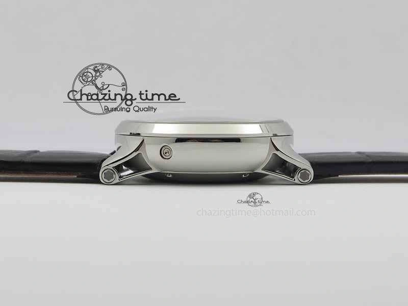 Montblanc Timewalker Chrono SS Black Dial RG Numerals On Leather Strap A7750