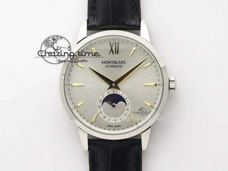 Montblanc Timewalker Chrono SS Black Dial Red 30 Sub Dial On SS Bracelet A7750