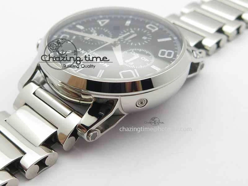 Montblanc Timewalker Chrono SS Black Dial Silver Numerals On SS Bracelet A7750