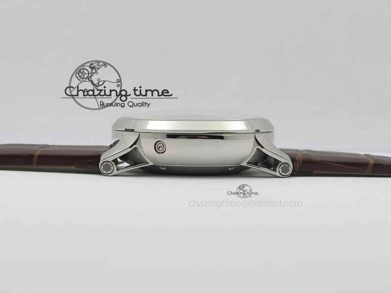 Montblanc Timewalker Chrono SS White Dial RG Numerals On Leather Strap A7750