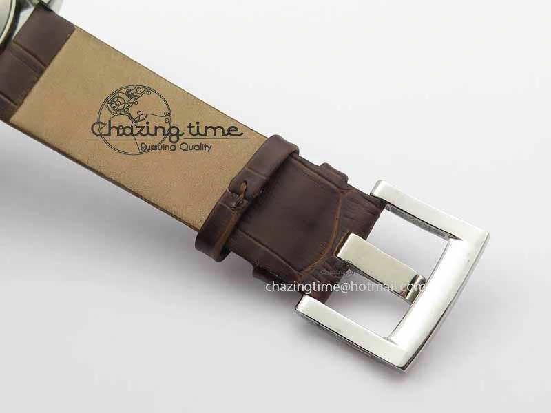 Montblanc Timewalker Chrono SS White Dial RG Numerals On Leather Strap A7750
